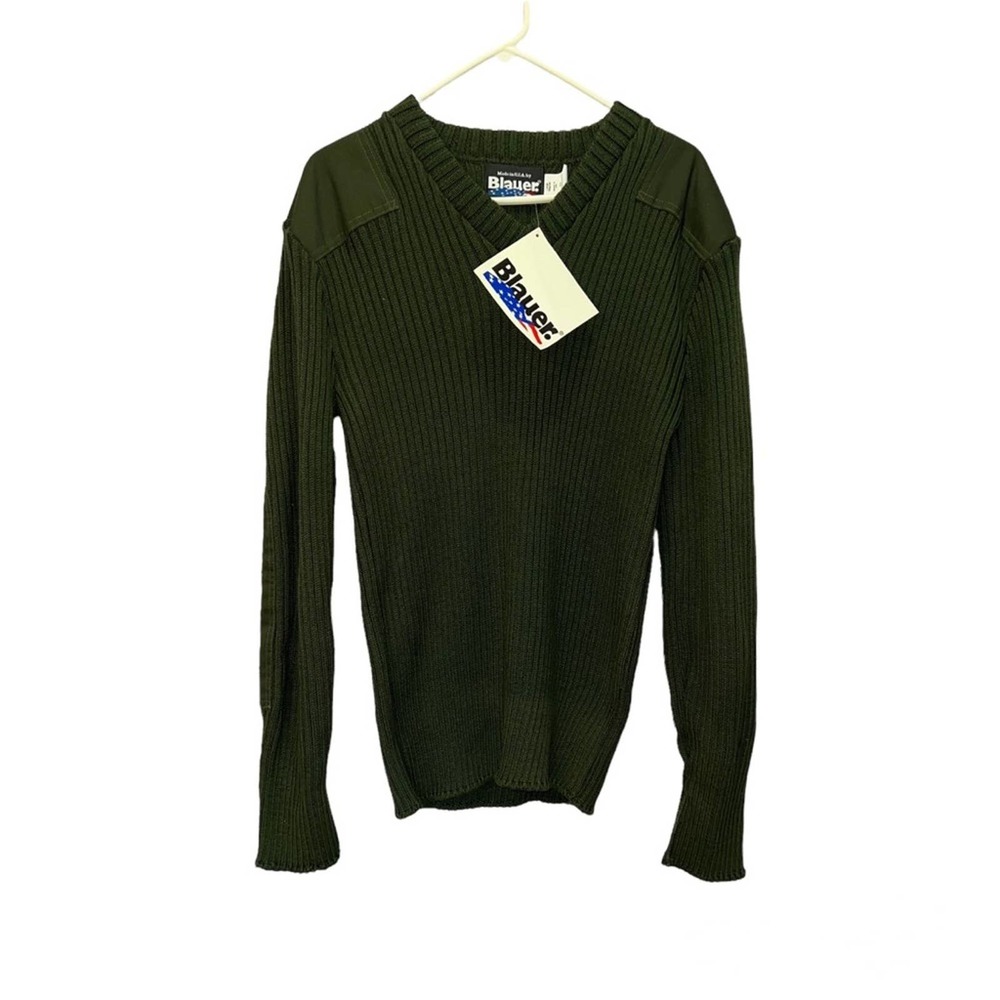 NWT Blauer Men's 210 V-Neck Commando Style Tactical Green Police Army Uniform L